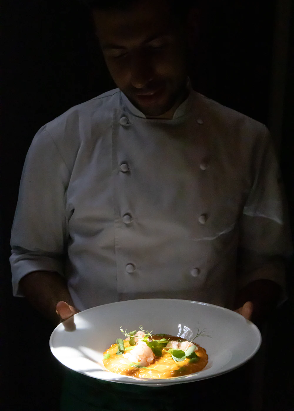 Plato gourmet de Burako Gourmet en composición vertical